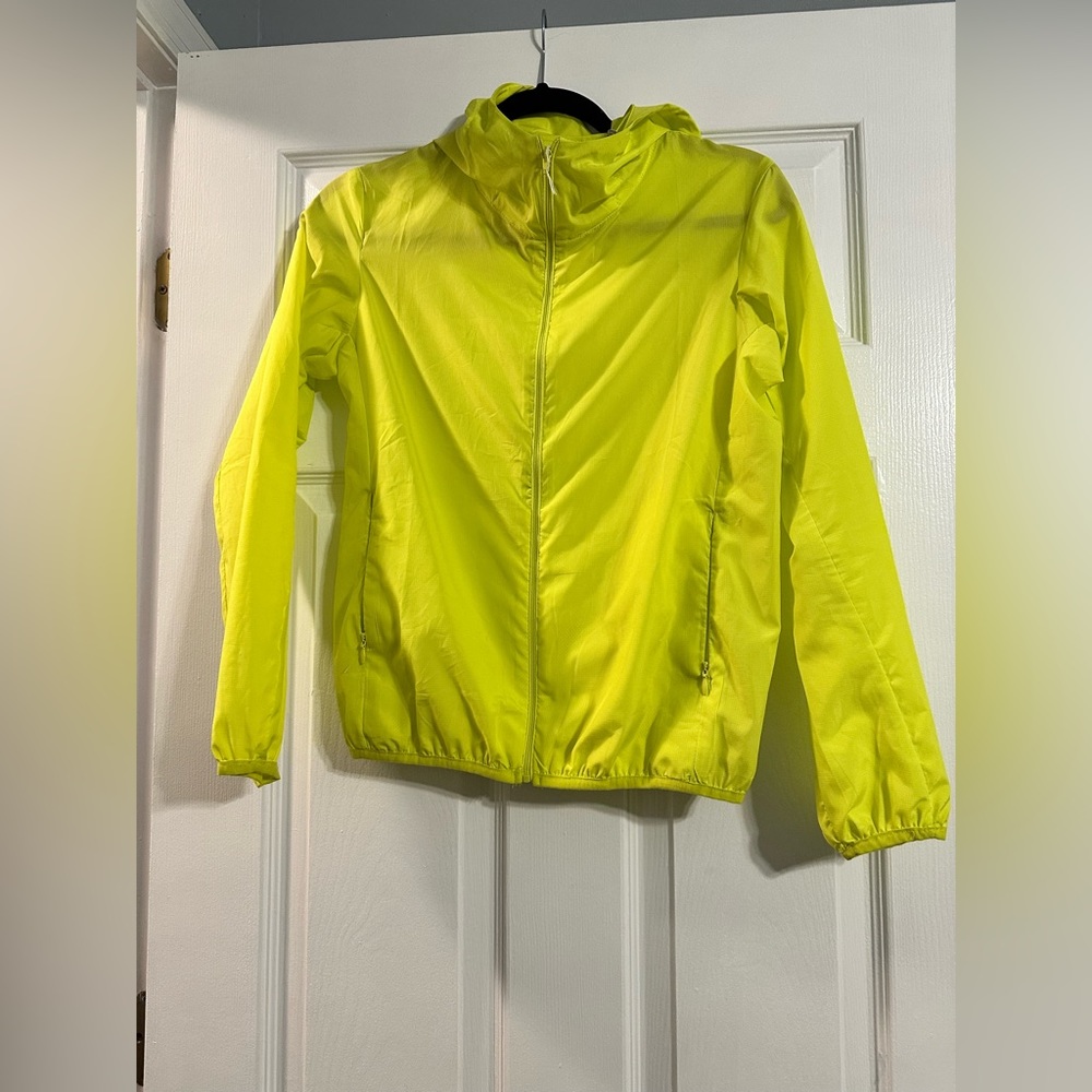 Neon green/yellow windbreaker